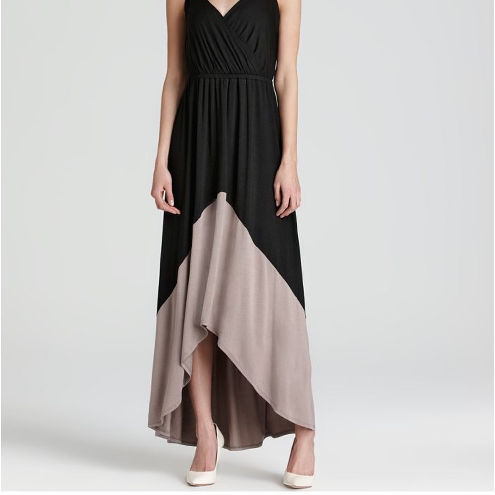 Michael Stars maxi dress large elastic waist higher front L flattering stretchy